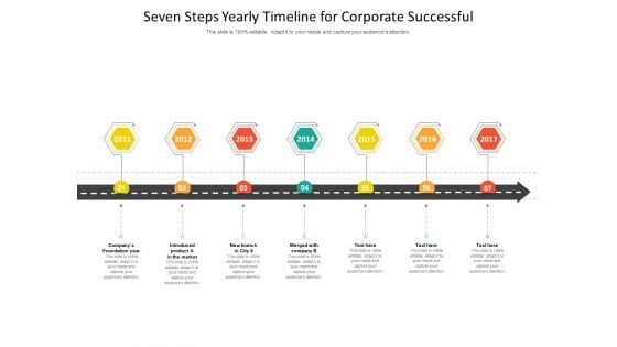 Seven Steps Yearly Timeline For Corporate Successful Ppt PowerPoint Presentation Gallery Graphics Pictures PDF