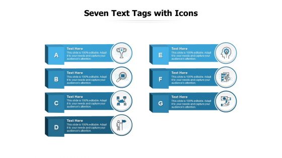 Seven Text Tags With Icons Ppt PowerPoint Presentation Pictures Vector