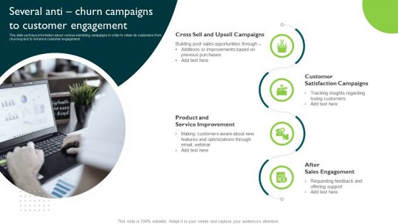 Several Anti Churn Campaigns To Customer Engagement Managing Sales Pipeline Health Summary PDF