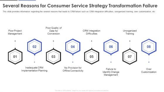 Several Reasons For Consumer Service Strategy Transformation Failure Brochure PDF