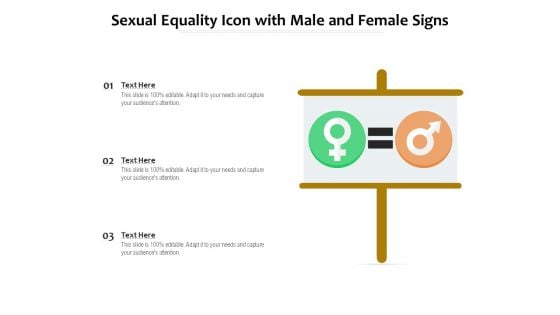 Sexual Equality Icon With Male And Female Signs Ppt PowerPoint Presentation Layouts Show PDF