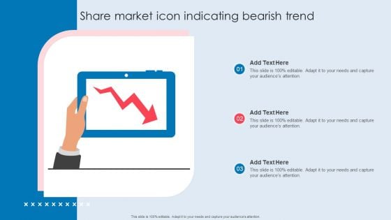 Share Market Icon Indicating Bearish Trend Demonstration PDF