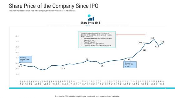 Share Price Of The Company Since IPO Ppt Styles Introduction PDF