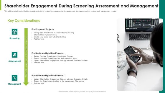 Shareholder Engagement During Screening Assessment And Management Ppt Outline Inspiration PDF