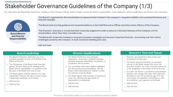 Shareholder Governance Enhance Comprehensive Corporate Performance Stakeholder Governance Guidelines Summary PDF