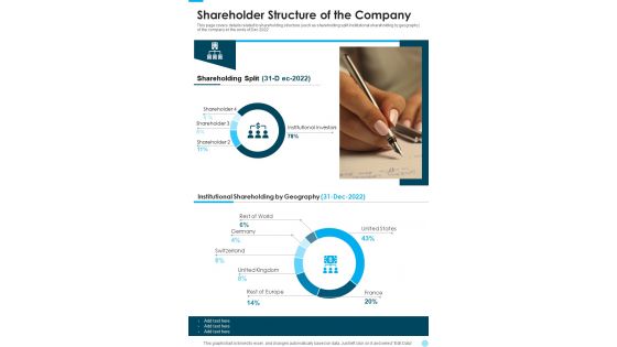 Shareholder Structure Of The Company Template 206 One Pager Documents