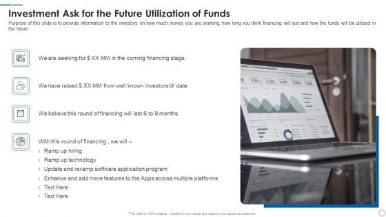 Shift Capital Fundraising Pitch Deck Investment Ask For The Future Utilization Of Funds Microsoft PDF