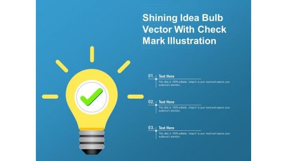 Shining Idea Bulb Vector With Check Mark Illustration Ppt PowerPoint Presentation Slides Smartart PDF