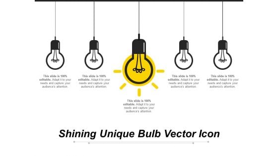 Shining Unique Bulb Vector Icon Ppt PowerPoint Presentation Styles Design Templates PDF