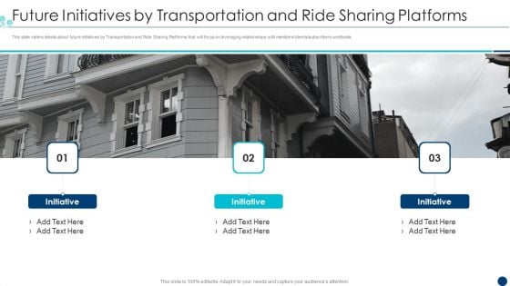 Shipment Services Pitch Deck Future Initiatives By Transportation And Ride Sharing Platforms Introduction PDF