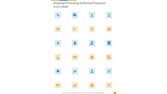 Shipment Tracking Software Proposal Icons Slide One Pager Sample Example Document
