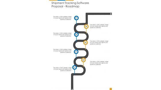 Shipment Tracking Software Proposal Roadmap One Pager Sample Example Document