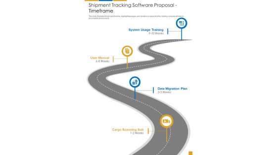 Shipment Tracking Software Proposal Timeframe One Pager Sample Example Document