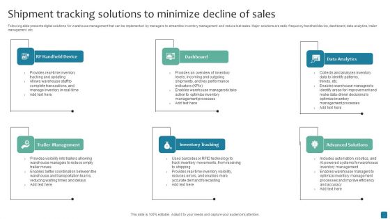 Shipment Tracking Solutions To Minimize Decline Of Sales Demonstration PDF