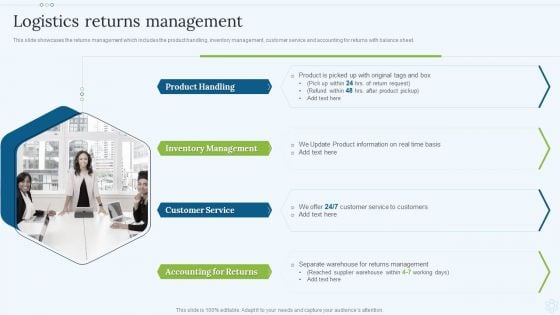 Shipping Services Company Profile Logistics Returns Management Background PDF