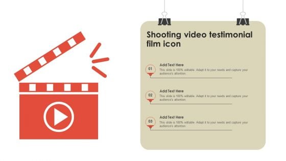 Shooting Video Testimonial Film Icon Slides PDF