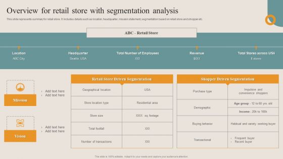 Shopper Advertisement Strategies Overview For Retail Store With Segmentation Analysis Microsoft PDF