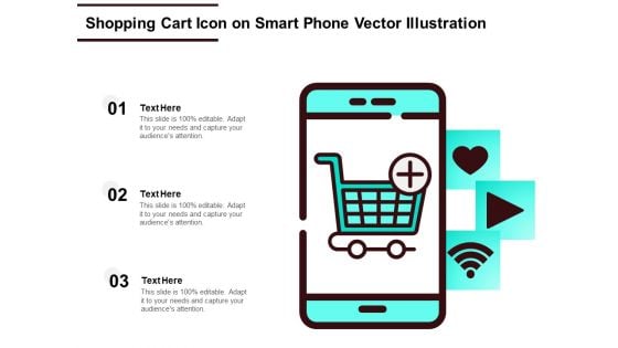 Shopping Cart Icon On Smart Phone Vector Illustration Ppt PowerPoint Presentation Professional Slide Portrait PDF