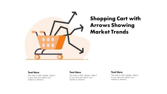 Shopping Cart With Arrows Showing Market Trends Ppt PowerPoint Presentation Show Guidelines