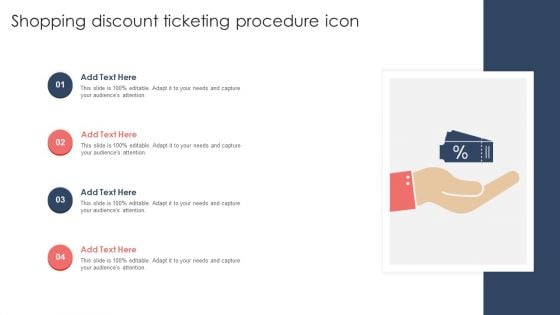 Shopping Discount Ticketing Procedure Icon Professional PDF