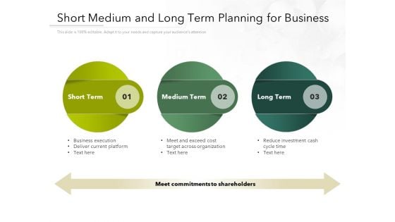 Short Medium And Long Term Planning For Business Ppt PowerPoint Presentation File Good PDF