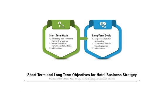Short Term And Long Term Objectives For Hotel Business Stratgey Ppt PowerPoint Presentation File Design Inspiration PDF