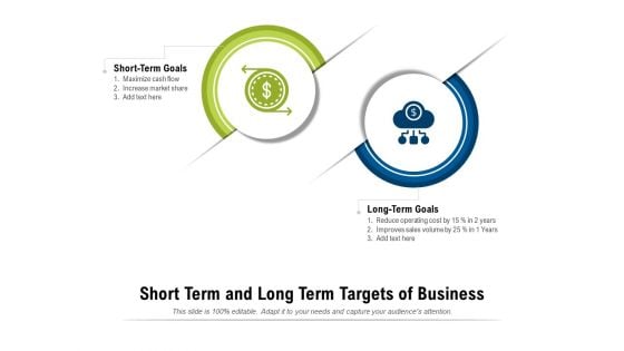 Short Term And Long Term Targets Of Business Ppt PowerPoint Presentation Icon Gallery PDF