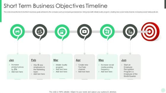 Short Term Business Objectives Timeline Designs PDF