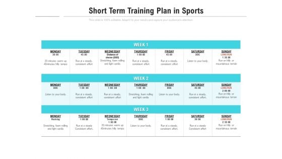 Short Term Training Plan In Sports Ppt PowerPoint Presentation File Example Introduction