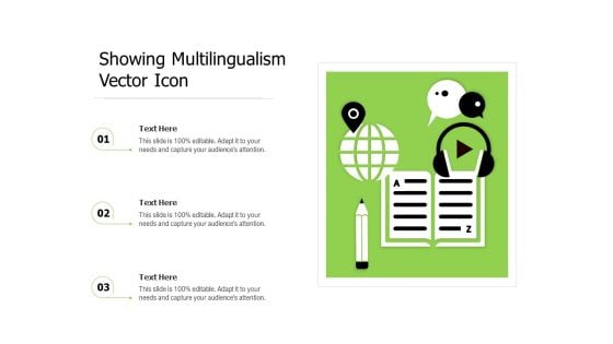 Showing Multilingualism Vector Icon Ppt PowerPoint Presentation Gallery Slide Portrait PDF