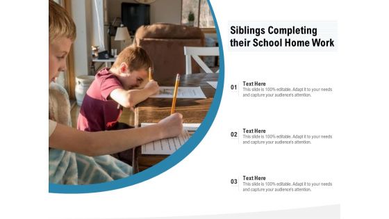 Siblings Completing Their School Home Work Ppt PowerPoint Presentation File Inspiration PDF