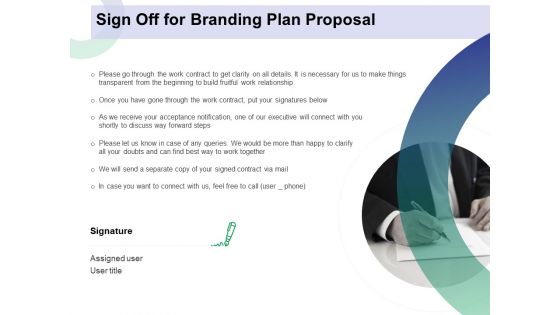 Sign Off For Branding Plan Proposal Ppt Pictures Skills PDF