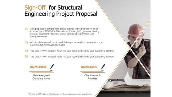 Sign Off For Structural Engineering Project Proposal Ppt Portfolio Objects PDF