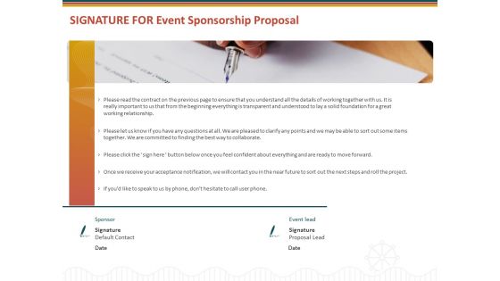 Signature For Event Sponsorship Proposal Ppt Icon Vector PDF