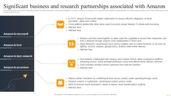 Significant Business And Research Partnerships Associated With Amazon Professional PDF