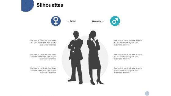 Silhouettes Male Female Ppt PowerPoint Presentation Infographic Template Backgrounds