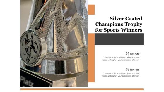 Silver Coated Champions Trophy For Sports Winners Ppt PowerPoint Presentation Model Infographics PDF