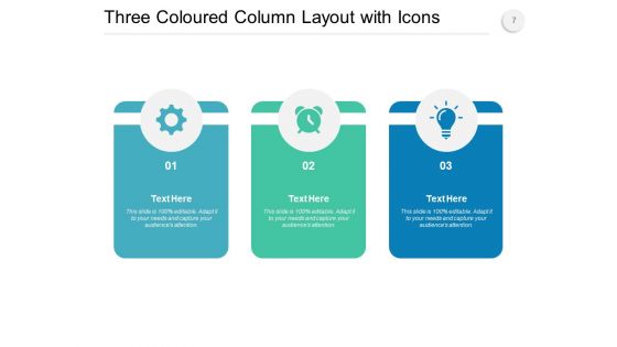Simple Three Column CSS Layout Content Icons Strip Layout Ppt PowerPoint Presentation Complete Deck