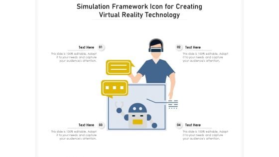 Simulation Framework Icon For Creating Virtual Reality Technology Ppt PowerPoint Presentation Outline Examples PDF