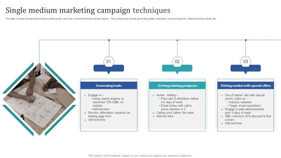 Single Medium Marketing Campaign Techniques Sample PDF Single Medium Marketing Campaign Techniques Sample PDF