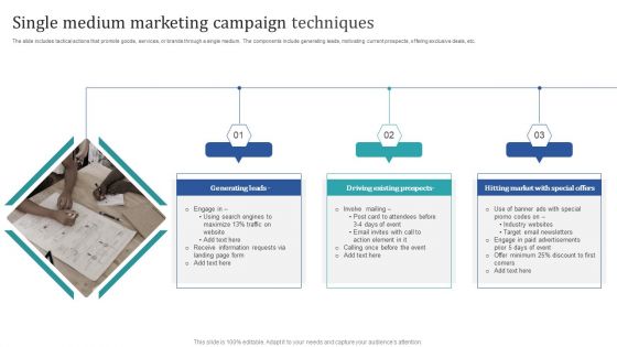 Single Medium Marketing Campaign Techniques Sample PDF