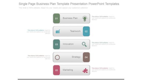 Single Page Business Plan Template Presentation Powerpoint Templates