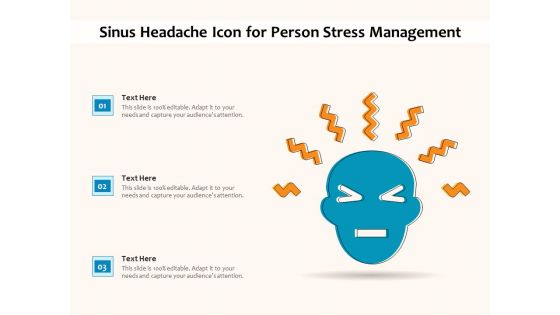 Sinus Headache Icon For Person Stress Management Ppt PowerPoint Presentation File Example Introduction PDF