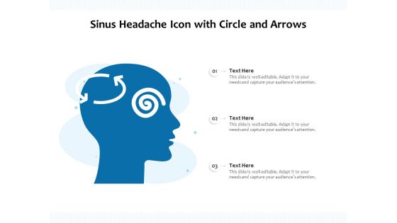 Sinus Headache Icon With Circle And Arrows Ppt PowerPoint Presentation File Picture PDF