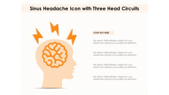 Sinus Headache Icon With Three Head Circuits Ppt PowerPoint Presentation Gallery Format Ideas PDF