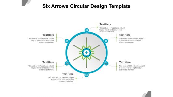 Six Arrows Circular Design Template Ppt PowerPoint Presentation File Format Ideas PDF