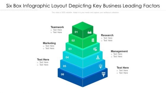 Six Box Infographic Layout Depicting Key Business Leading Factors Ppt PowerPoint Presentation Gallery Grid PDF