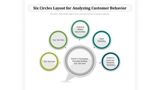 Six Circles Layout For Analyzing Customer Behavior Ppt PowerPoint Presentation Gallery Topics PDF
