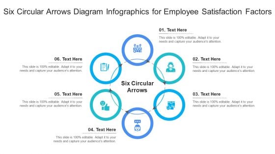 Six Circular Arrows Diagram Infographics For Employee Satisfaction Factors Pictures PDF