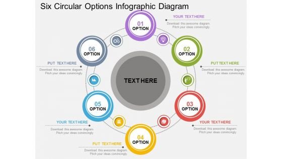 Six Circular Options Infographic Diagram Powerpoint Template